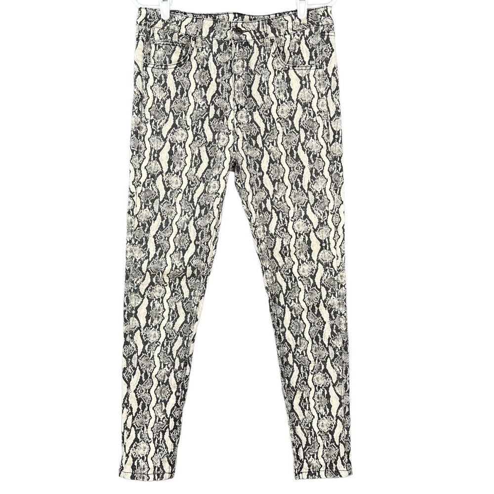 Wild Fable Women's Snakeskin Print High Rise Stretch Black/Tan Jeans Sz 10 NWOT